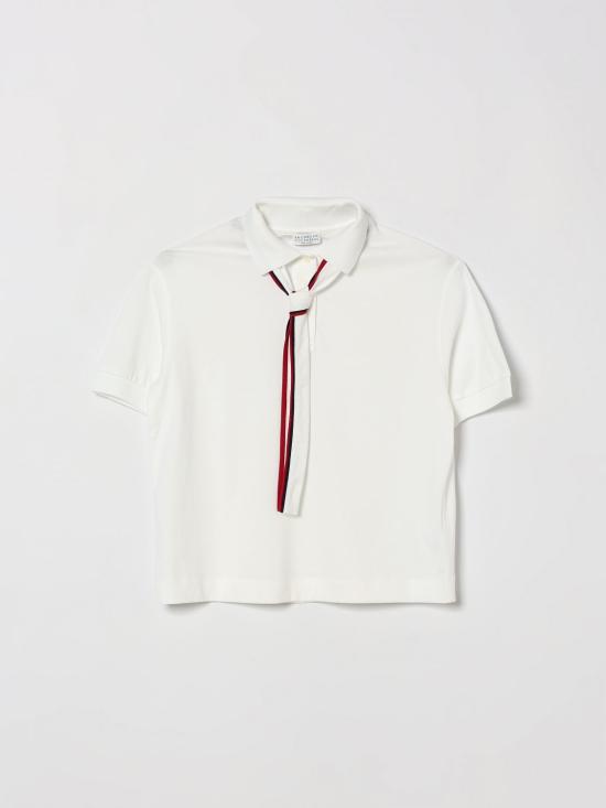 26SS [키즈] 브루넬로 쿠치넬리 폴로 셔츠 B0T81T490 C6159 White