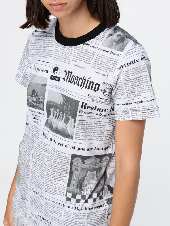 26SS 모스키노 반팔 티셔츠 07190441 1484 Grey - MOSCHINO