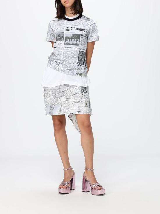 26SS 모스키노 반팔 티셔츠 07190441 1484 Grey - MOSCHINO