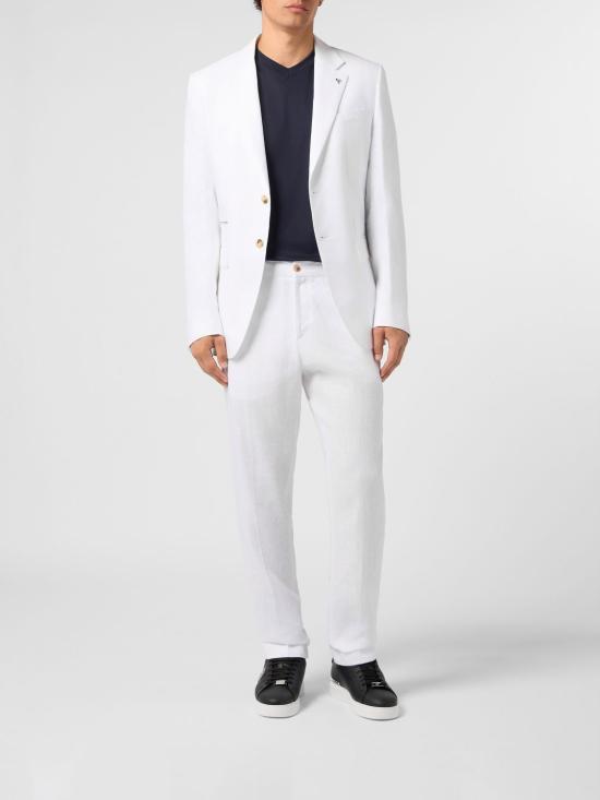 26SS 필립 플레인 스트레이트 팬츠 UAFCMRT1753PTE105N 01OF White - PHILIPP PLEIN