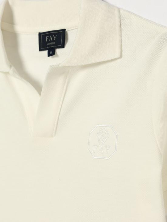 26SS [키즈] 페이 폴로 셔츠 FY8P91Z3707 101 Ivory - FAY