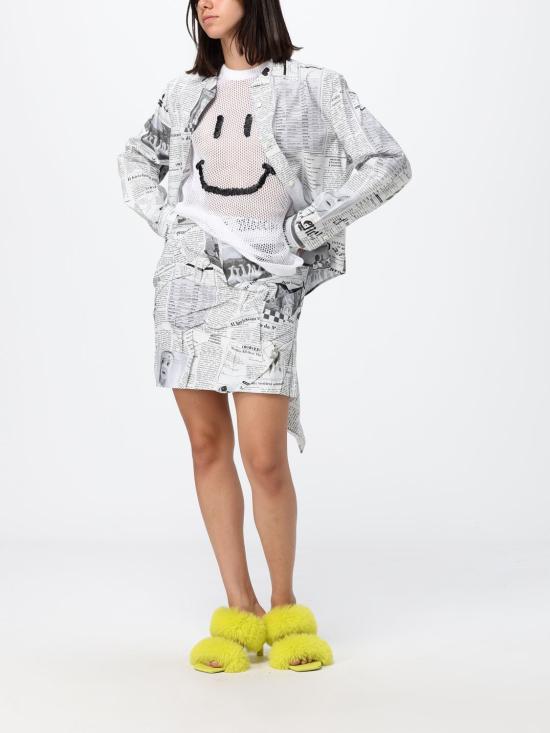26SS 모스키노 숏 스커트 01220451 1484 Grey - MOSCHINO