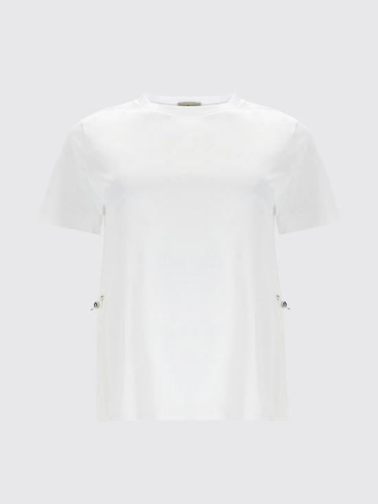 26SS 에르노 시크 코튼 저지 & 뉴 테크노 태피터 티셔츠 JG000224D52006 1000 White - HERNO