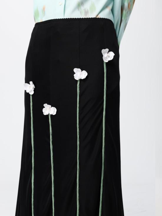 26SS 모스키노 롱 스커트 01200446 1555 Black - MOSCHINO