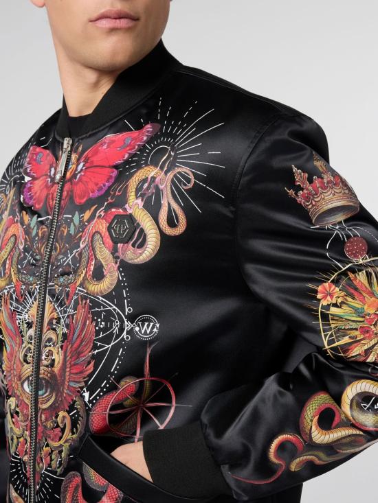 26SS 필립 플레인 봄버 자켓 SAFCMRB2984PNY002N 02 Black - PHILIPP PLEIN