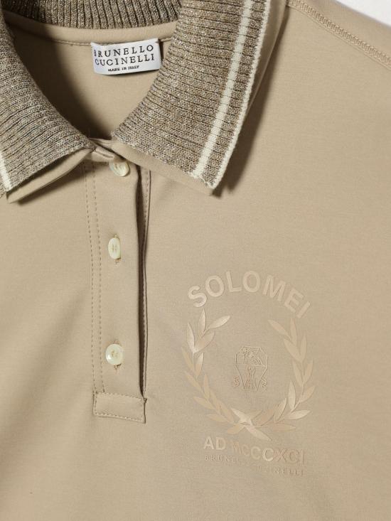 26SS [키즈] 브루넬로 쿠치넬리 폴로 셔츠 BL946E450 C9272 Beige - BRUNELLO CUCINELLI