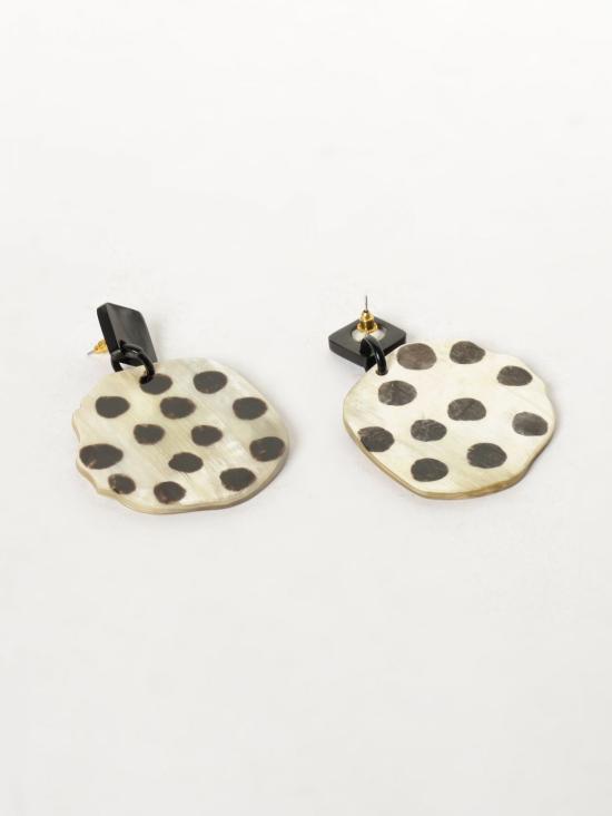 26SS 알루주얼스 이어링 ORECCHINI CORNO TRIANGOLO MARRONE Orange - Allujewels