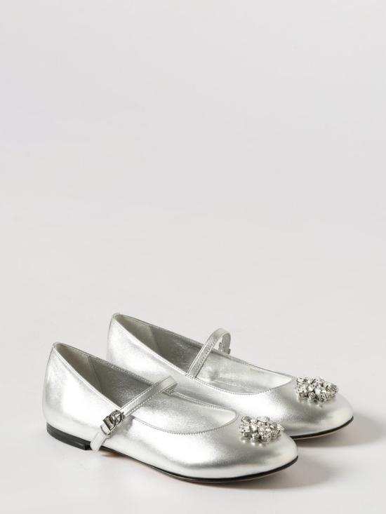 26SS [키즈] 돌체앤가바나 플랫 슈즈 D11376AX261 80998 Silver - DOLCE & GABBANA