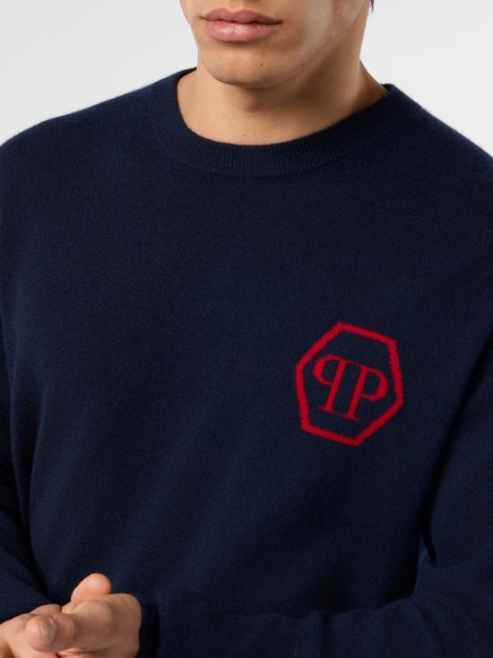 26FW 필립 플레인 스웨터 SAFCMKO1554PTE098N 24 Blue - PHILIPP PLEIN