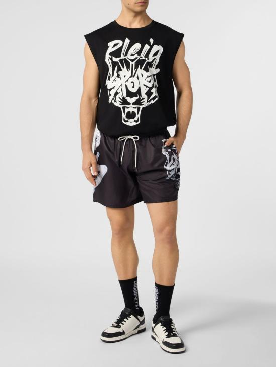 26SS 플레인스포츠 반팔 티셔츠 UAECMTK8578SJY001N 02 Black - PLEIN SPORT