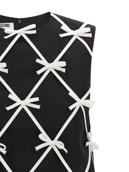 26FW 모스키노 숏 원피스 A040955210555 White Black - MOSCHINO