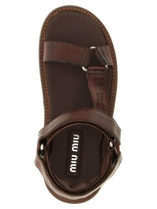 26FW 미우미우 샌들 5X724EF020V69F0201 Brown - MIU MIU
