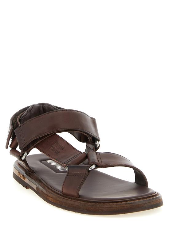 26FW 미우미우 샌들 5X724EF020V69F0201 Brown - MIU MIU