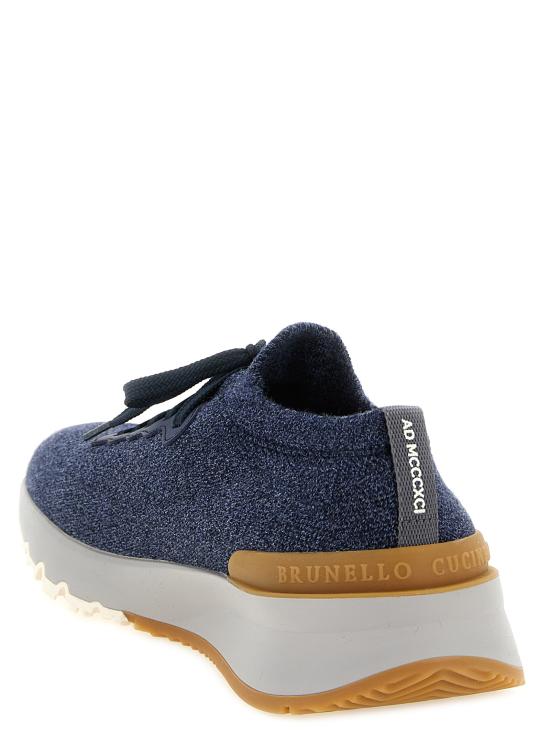 26FW 브루넬로 쿠치넬리 스니커즈 MZUWLBO253COU50 Blue - BRUNELLO CUCINELLI