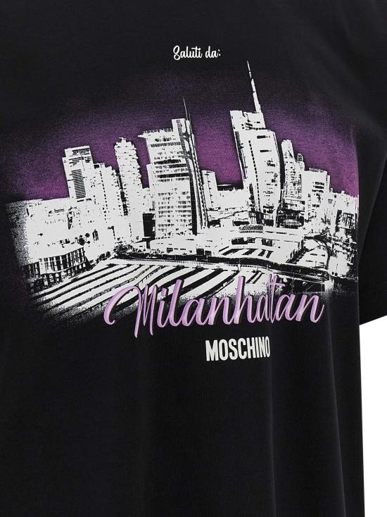 26FW 모스키노 반팔 티셔츠 A072552411555 Black - MOSCHINO