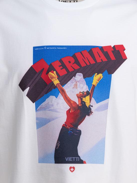 26FW 비에티 반팔 티셔츠 TSHIRT POSTERZERMATT 1 White - VIETTI MERCHANDISE