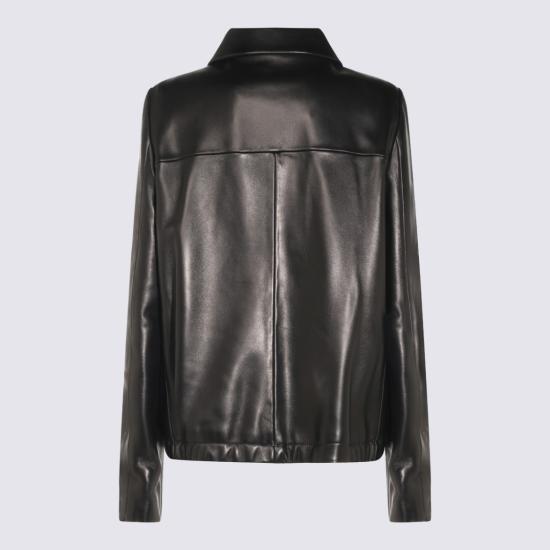 26FW 케이트 잭슨 레더 자켓 잭슨 레더 자켓 6175937200 Black - KHAITE