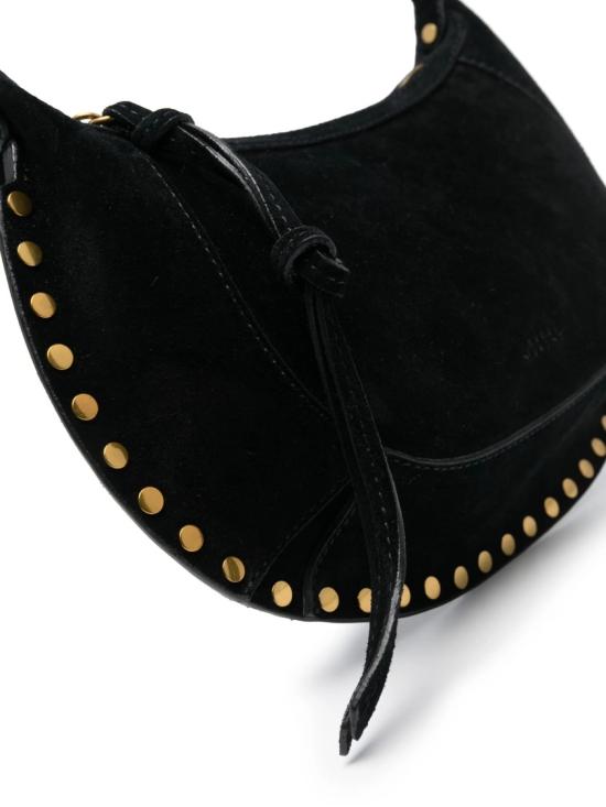  이자벨마랑 오스칸 문 스웨이드 카프스킨 레더 숄더백 PP0003FA A3C32M Black - ISABEL MARANT
