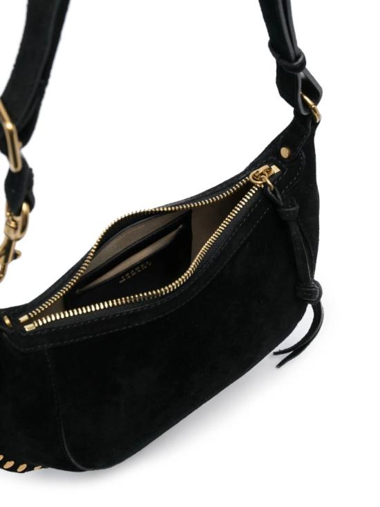  이자벨마랑 오스칸 문 스웨이드 카프스킨 레더 숄더백 PP0003FA A3C32M Black - ISABEL MARANT