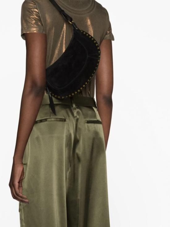  이자벨마랑 오스칸 문 스웨이드 카프스킨 레더 숄더백 PP0003FA A3C32M Black - ISABEL MARANT