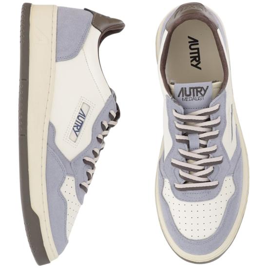 26FW 오트리 메달리스트 로우 스니커즈 AULMBW06LEASUEBICWHTATLBLUE Grey - AUTRY