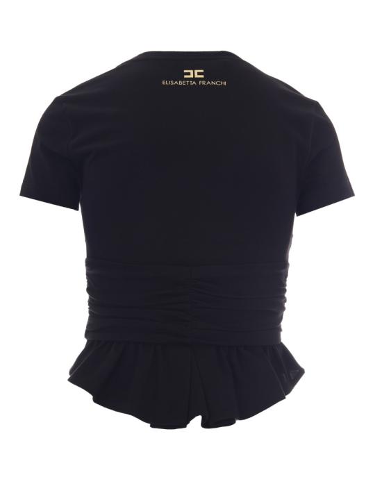 26FW 엘리자베타프랜치 반팔 티셔츠 5684874 Black - ELISABETTA FRANCHI