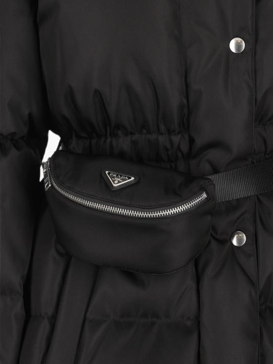 26FW 프라다 리나일론 벨티드 롱 다운 재킷 리나일론 벨티드 롱 다운 재킷 29Y395 1WQ8 Black - PRADA