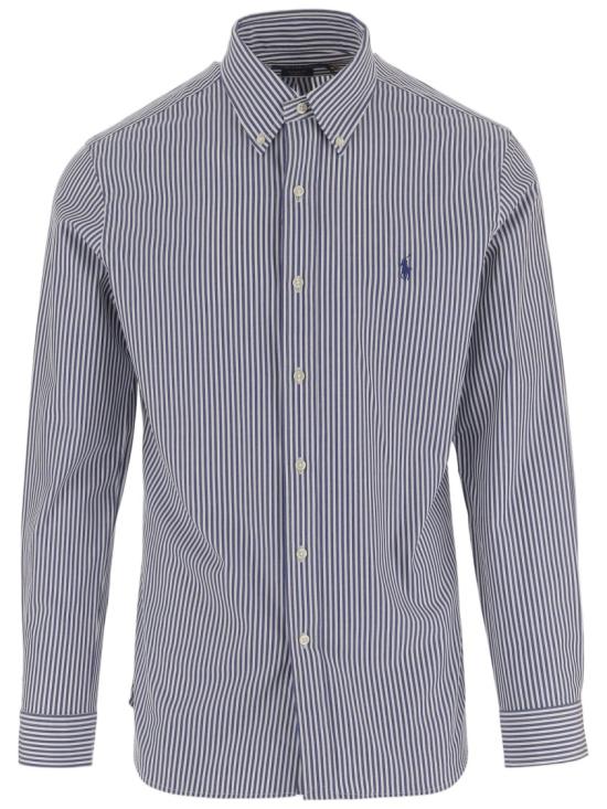 26FW 폴로 랄프로렌 커스텀핏 코튼 포플린 스트라이프 셔츠 710929346011 Grey