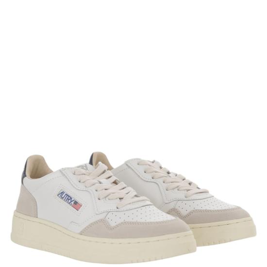 26FW 오트리 메달리스트 로우 스니커즈 AULMLS28LEATSUEDEWHTBLUE White - AUTRY