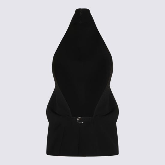 26FW 케이트 로네 플롱제 레더 홀터넥 탑 로네 플롱제 레더 홀터넥 탑 24874114200 Black - KHAITE