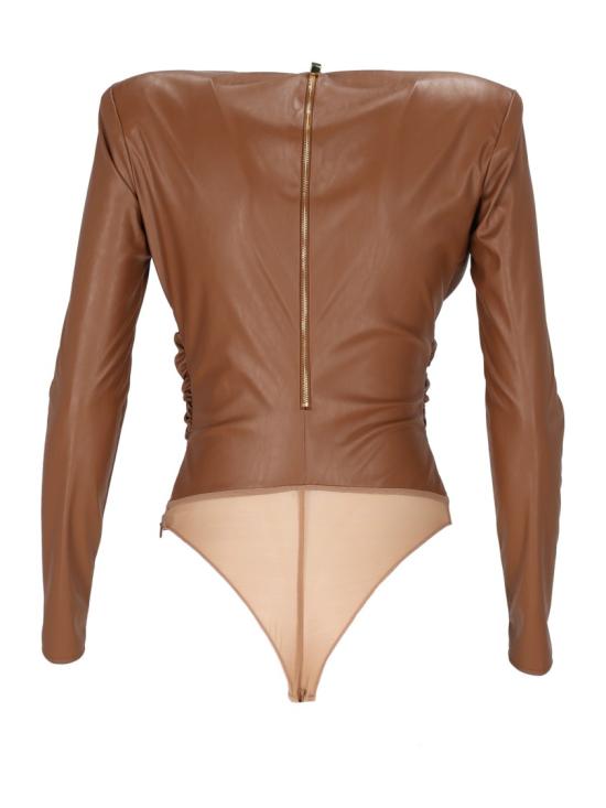 26FW 엘리자베타프랜치 바디수트 티셔츠 BO04566E2 Brown - ELISABETTA FRANCHI
