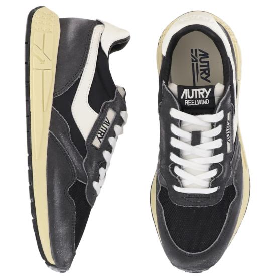 26FW 오트리 릴윈드 로우 나일론 스웨이드 스니커즈 WWLMGQ07SUESUGARNYLBLKMARSH Grey - AUTRY