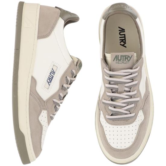 26FW 오트리 메달리스트 로우 스니커즈 AULMBW07LEASUEBICWHTLICORICE Grey - AUTRY