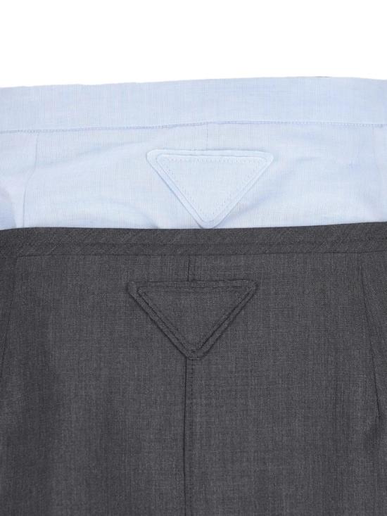 26FW 프라다 라이트 모헤어 샴브레이 스커트 라이트 모헤어 샴브레이 스커트 P169I 6106 Grey - PRADA