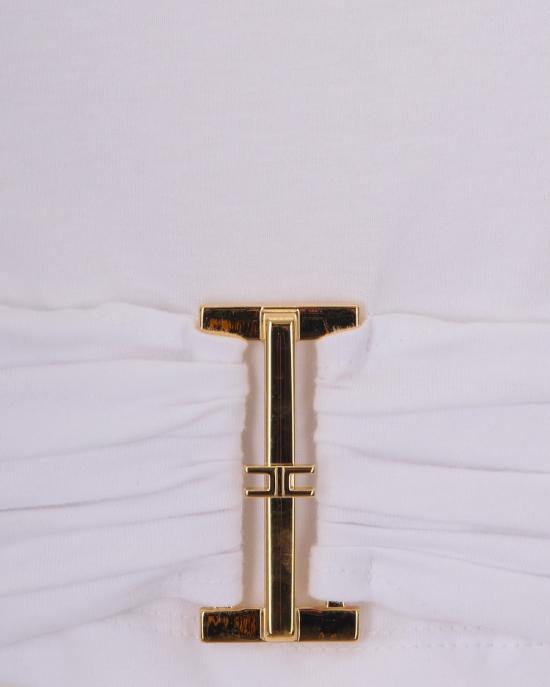 26FW 엘리자베타프랜치 반팔 티셔츠 319700 White - ELISABETTA FRANCHI