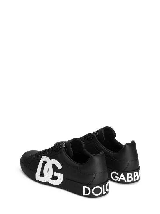 26SS 돌체앤가바나 DG 로고 카프스킨 나파 포르토피노 스니커즈 CS1772AC3308B956 Black - DOLCE & GABBANA