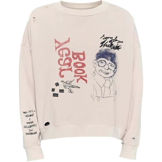  송포더뮤트 긴팔 티셔츠 Song For The Mute School Portrait Relaxed Sweatshirt Overdy Beige