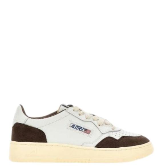 26FW 오트리 메달리스트 로우 레더 스니커즈 AULW FT19 White mogano