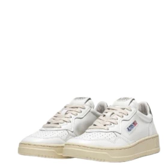 26FW 오트리 메달리스트 로우 레더 스니커즈 AULW LL05 White silver - AUTRY