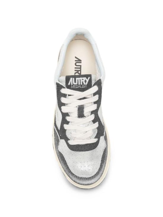 26FW 오트리 메달리스트 로우 레더 스니커즈 AULW YB04 Silv black - AUTRY