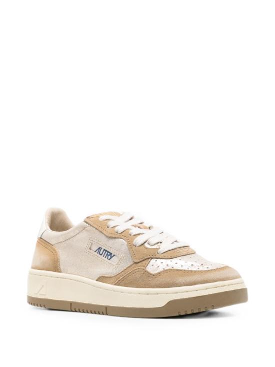 26FW 오트리 메달리스트 로우 레더 스니커즈 AULW YB01 Beige - AUTRY
