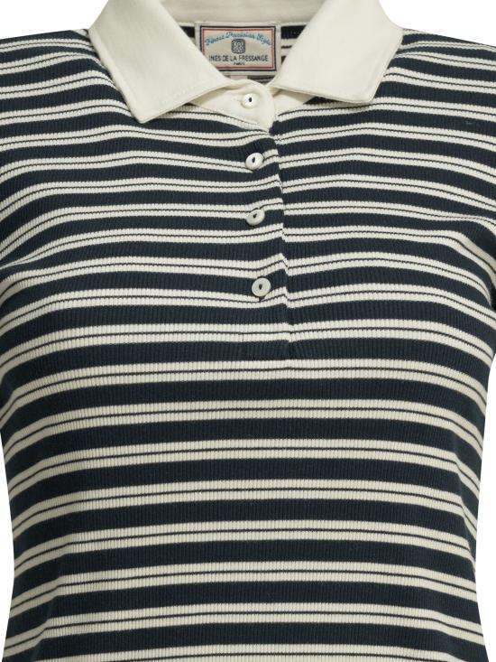 26SS 이네스 드 라 프레상쥬 폴로 티셔츠 16Y066CO390P955 Blue - INES DE LA FRESSANGE
