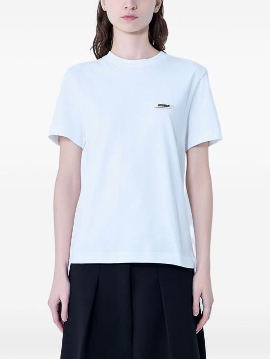 26FW 자크뮈스 그로그랭 로고 솟슬리브 티셔츠 TSW00550 AJ00029100 WHITE