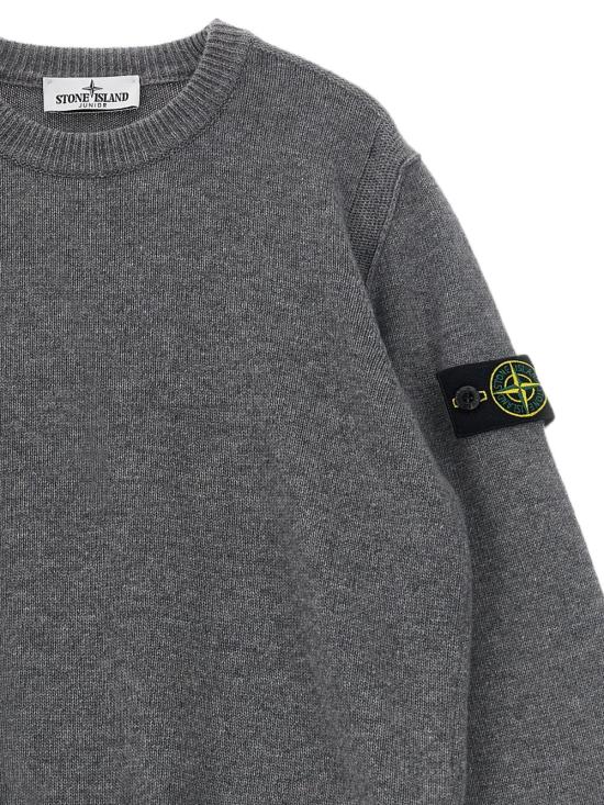 26FW [키즈] 스톤 아일랜드 캐시미어 니트 L2S165100002 S00M1V0M67 Melange dark grey - STONE ISLAND