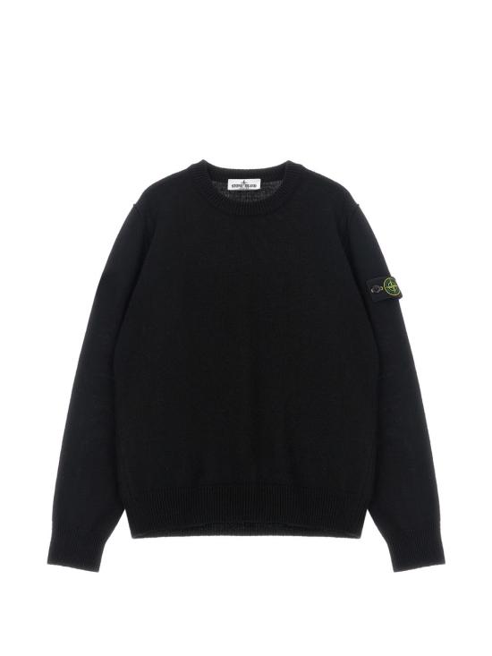 26FW [키즈] 스톤 아일랜드 캐시미어 니트 L2S165100002 S00M1V0029 Black - STONE ISLAND