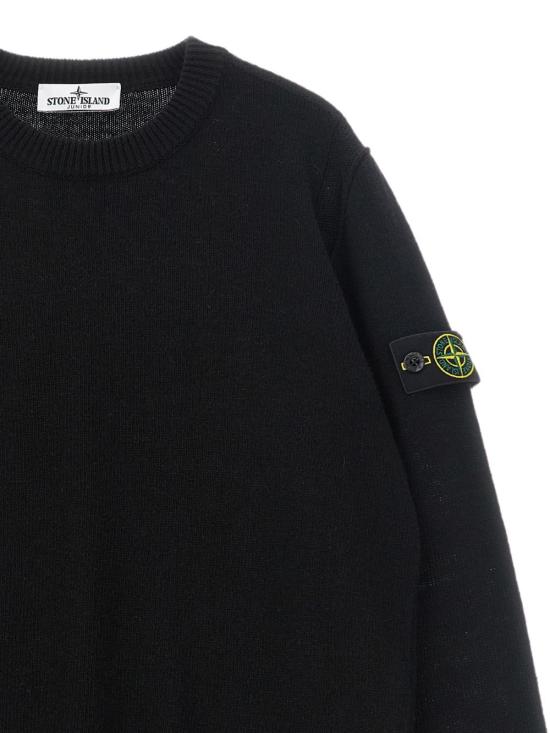 26FW [키즈] 스톤 아일랜드 캐시미어 니트 L2S165100002 S00M1V0029 Black - STONE ISLAND
