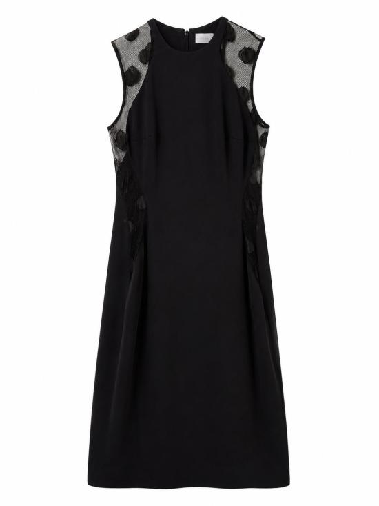 26FW 스텔라 맥카트니 미디 원피스 6A07263IU303 1000 BLACK