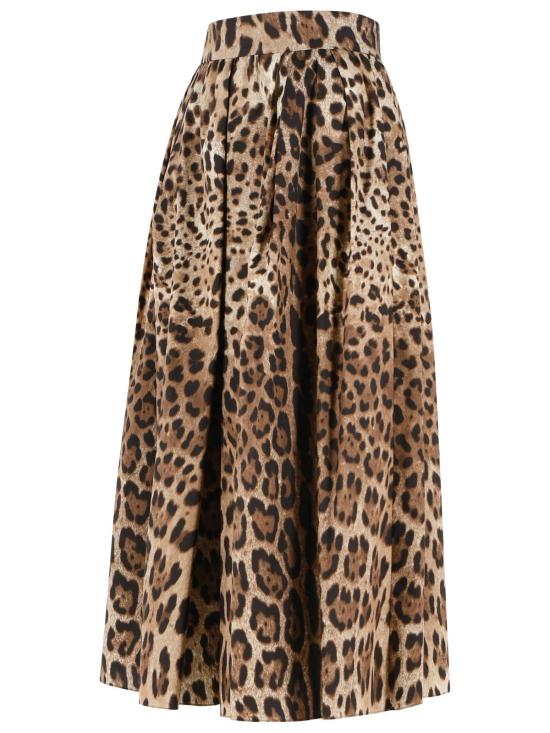 26FW 돌체앤가바나 미디 스커트 F4CULT HS5E3HY13M Brown - DOLCE & GABBANA
