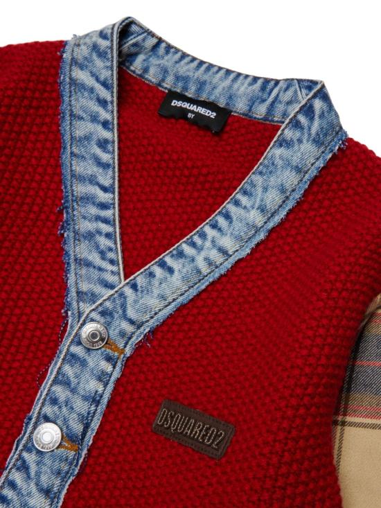 26FW [키즈] 디스퀘어드2 가디건 DQ3407D0AJC DQ452 Rosso - DSQUARED2