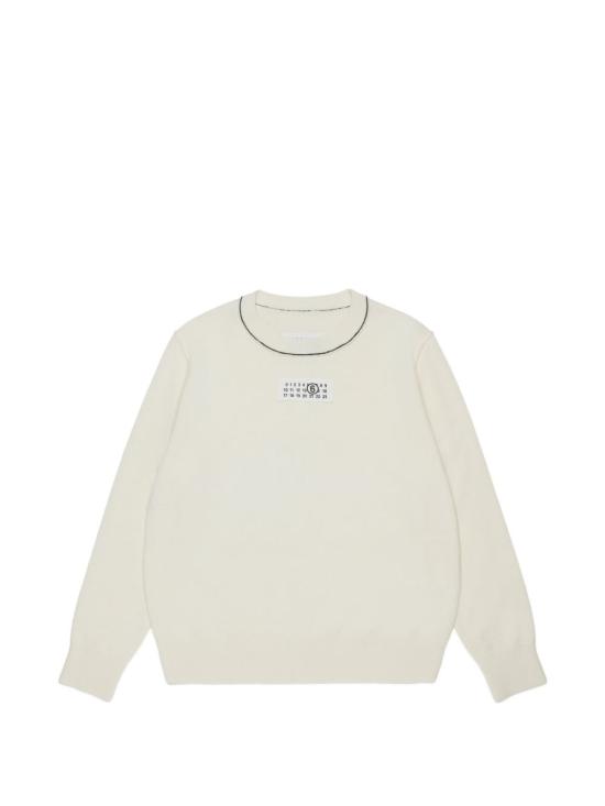 26FW [키즈] MM6 메종마르지엘라 캐시미어 니트 M61025MM06Q M6101 Bianco